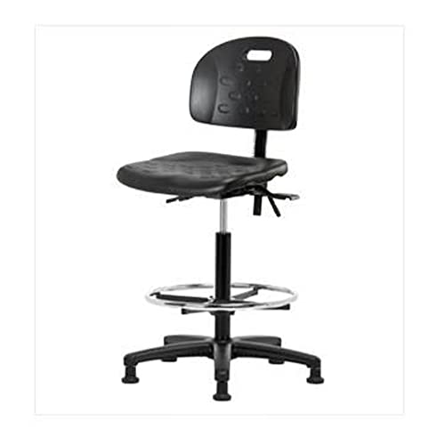 Thomas EcoM HPHBCH-RG-T1-A0-CF-RG อุตสาหกรรมโพลียูรีเทนสูงเก้าอี้สูงเก้าอี้ที่มีฐานไนลอนสีดำและเอียงโดยไม่มีแขนวงแหวนเท้าโ??
