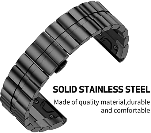 Cysue 26mm Quick Release Band Metal Easy Fit Stainless Steel Bands สายรัดข้อมือสำหรับ Garmin Fenix ​​7x 5x/Fenix ​​3/Fenix ​​3 HR นาฬิกานาฬิกา