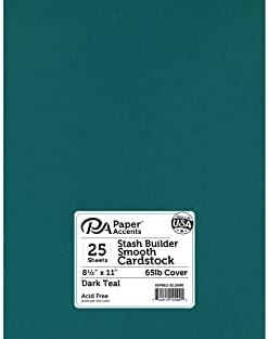 Paper Accents Cardstock 65 lb Dark Teal Stash Builder, 8.5 x 11