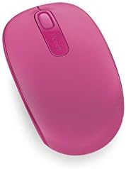Microsoft Wireless Mobile Mouse 1850 - Magenta Pink การใช้มือขวา/ซ้ายสะดวกสบายเมาส์ไร้สายพร้อมตัวรับส่งสัญญาณนาโนสำหรับพีซี/แล็ปท็อป/เดสก์ท็อปทำงานร่วมกับคอมพิวเตอร์