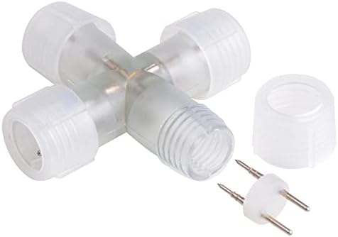 Yescom Delight 10pcs 1/2 X Type Pvc Splice Connector พร้อมหมุดสำหรับ 2 ลวด LED LED อุปกรณ์เสริมไฟเชือกยืดหยุ่น