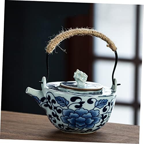 Cabilock สีน้ำเงินและสีขาวพอร์ซเลนกาน้ำชาเซรามิกชากาต้มน้ำจีนกาน้ำชาสแตนเลสชอตเต็นน้ำสเตฟ็อปน้ำกาต้ม