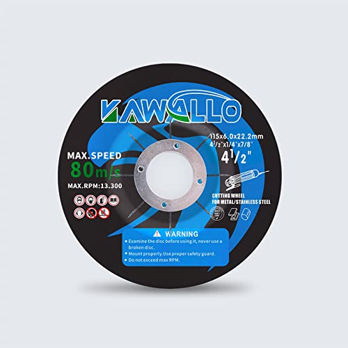 Kawallo 4-1/2 x1/4''x7/8 '' ล้อบดสำหรับเครื่องบดมุมโลหะและล้อบดสแตนเลสสตีลแพ็ค 10 ล้อ