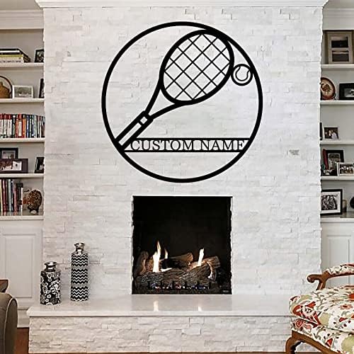Lover House Lover Tennis Metal Hanging Sign ศิลปะโลหะสำหรับภายนอกป้ายชื่อโลหะส่วนบุคคลสัญญาณเรียบง่ายกลางแจ้งหรือในร่มตกแต่งประตูที่แขวนประตูที่กำหนดเอง